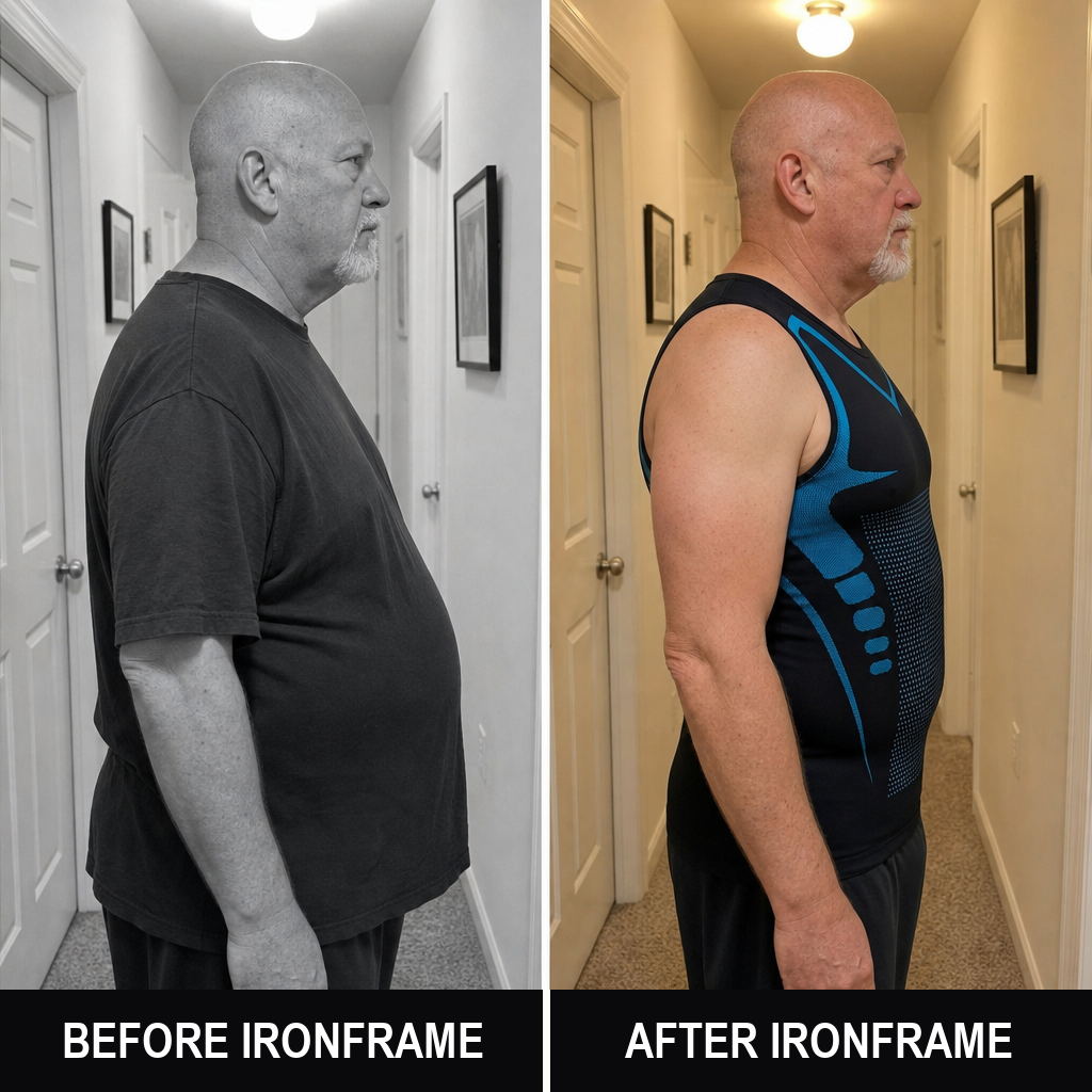 Before and after IronFrame — hallway