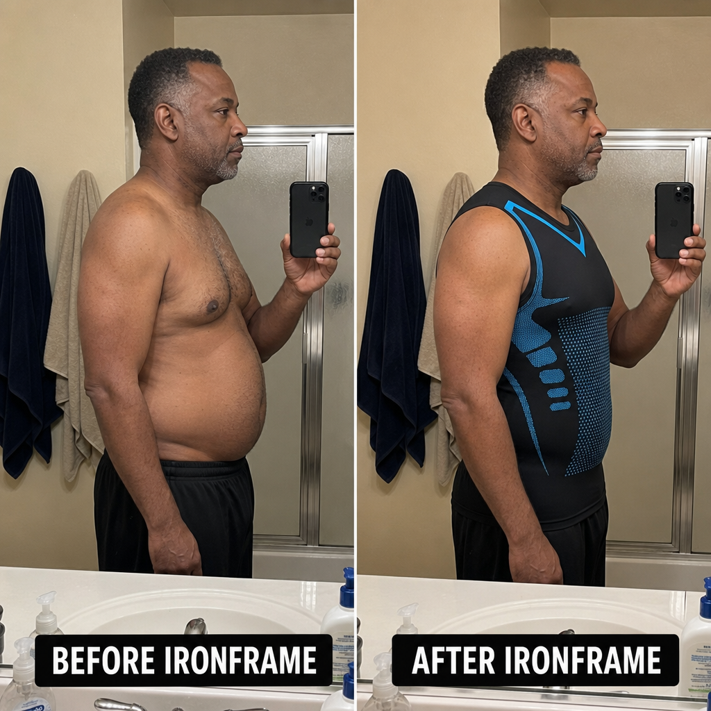 Before and after IronFrame — mirror
